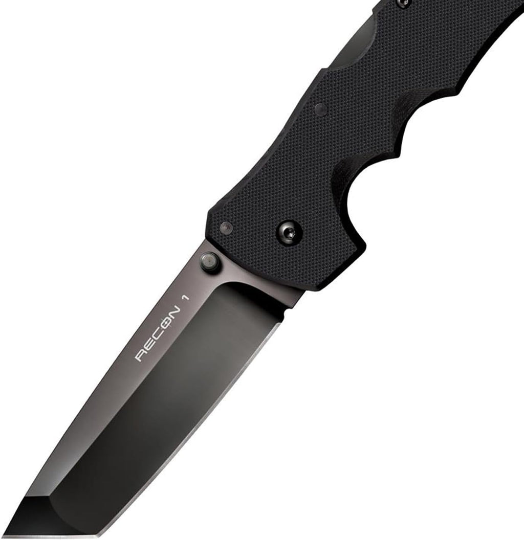 COLD STEEL Recon 1 4' S35VN Razor-Sharp Blade 5.375' G-10 Handle Tactical Folding Knife w/Tri-Ad Lock, Ambidextrous Pocket/Belt Clip