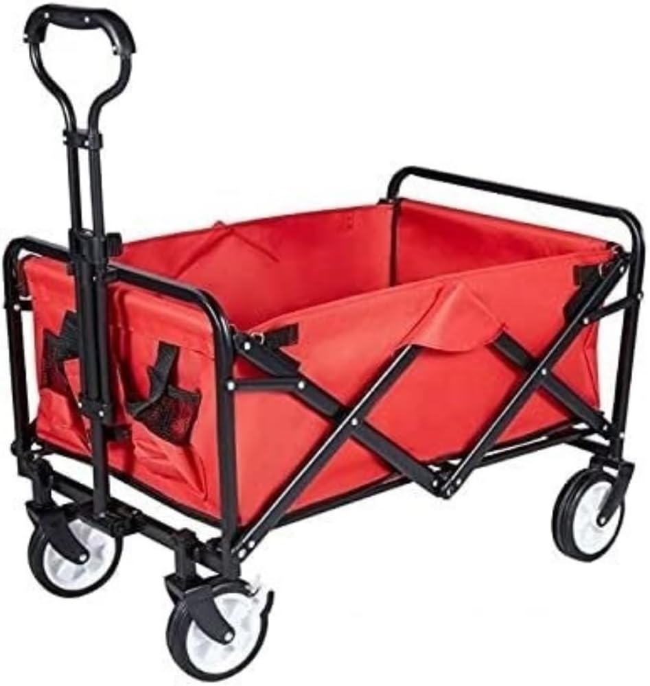 Camping Trolley Beach Trolley Folding Carry Cart Folding Wagon Trolley Camping Cart Collapsible Outdoor Garden Sport Carry Wagon Garden Festival Trolley Folding Trolley