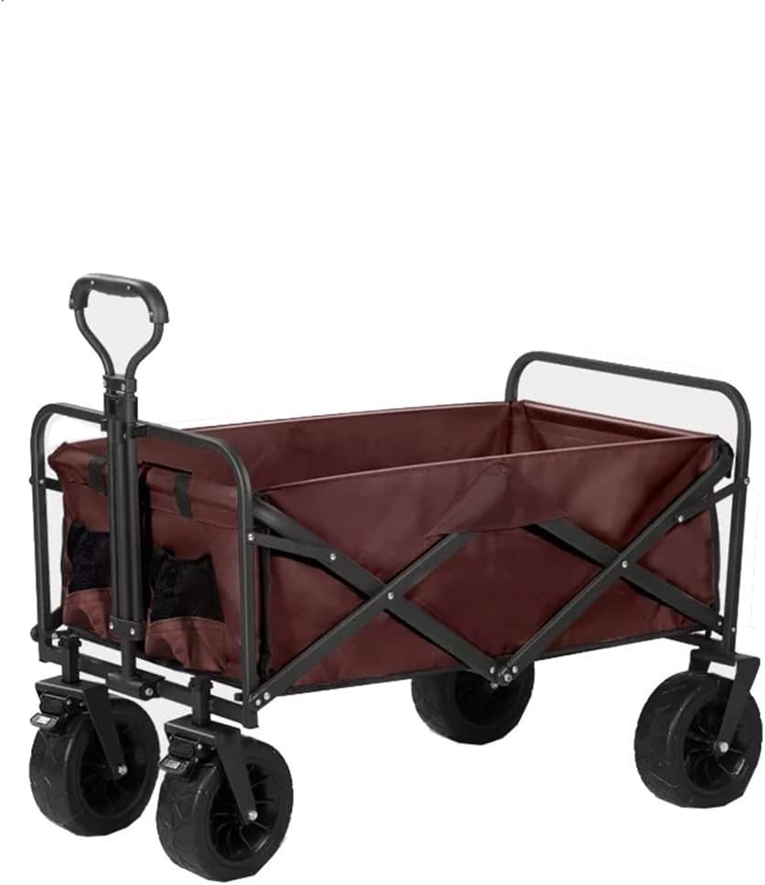 Outdoor Utility Wagon 8' Wheel Portable Camping Cart Garden Shop Sport Beach Hand Trolley Bearing 120 kg (D 96 * 50 * 58 cm.)