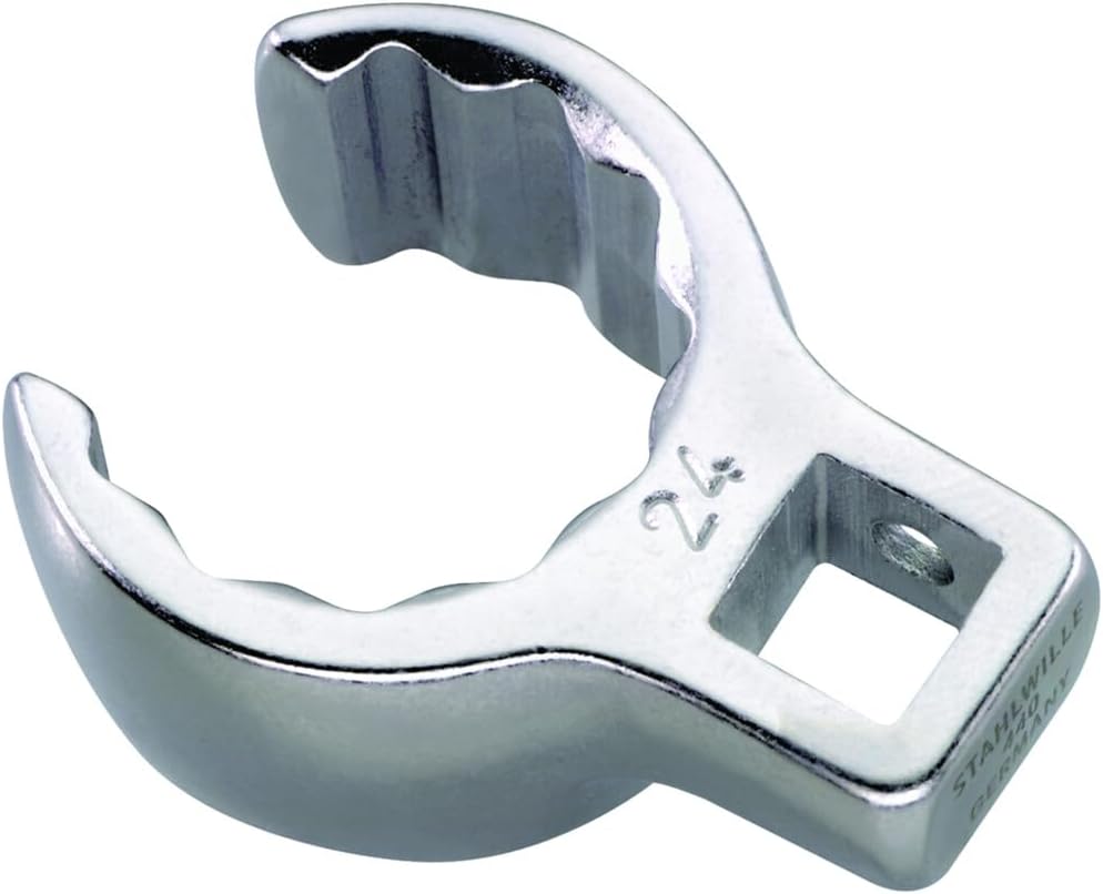 Stahlwille 02190025 Crow-Ring Wrench (Spanner), 3/8' Inside Square, Made of Chrome Alloy Steel & Chrome Plated, Has Anti-Slip Drive Profile, Ideal for Tight Spaces, Size 25 mm, L. 49.3 mm