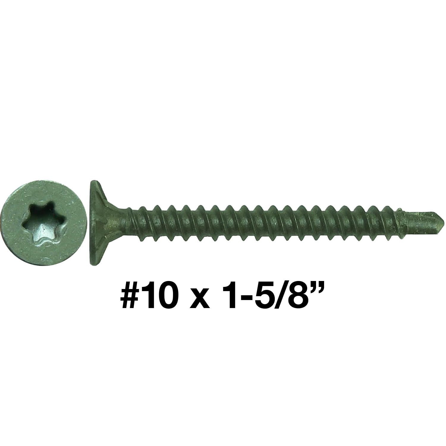 10x1-5/8 Drill Point Torx/Star Head Screw for Fastening Cement Backer/Board/Tile Board - T-25 Head 5 Pound CASE 5,805 Screws