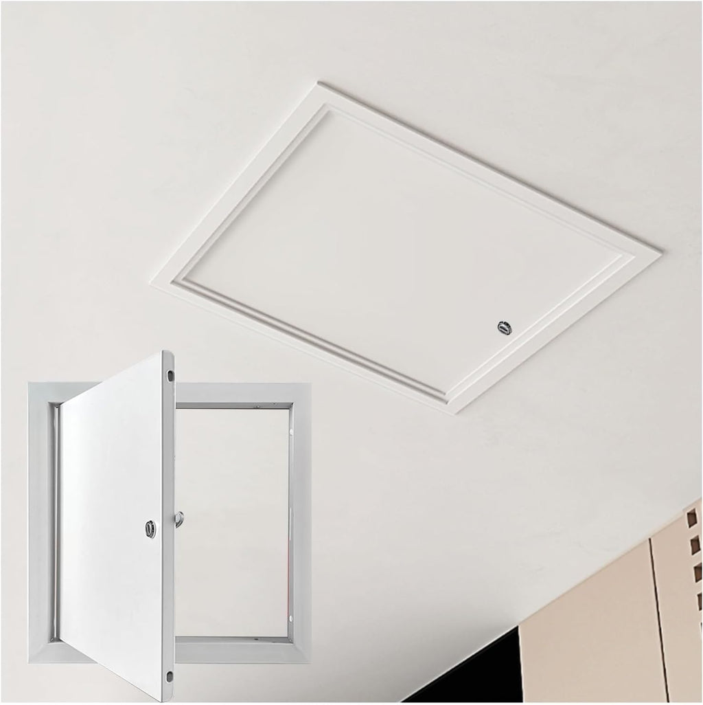 Access Cover Panel, Thicken 1mm Aluminum Alloy Access Doors for Drywall and Ceiling with Screwdriver Latch, Wall Hole Cover Decorative Hidden, White(20x32in(500x800mm))