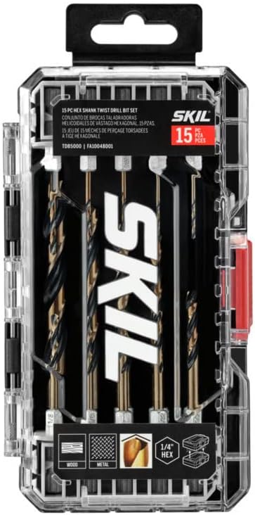 SKIL 15-Piece Hex Shank Twist Drill Bit Set-TDB5000 (Pack of 6)