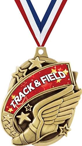 Crown Awards Track & Field Medals - 2' Kudos Winged Foot Track and Field Award Medals Gold