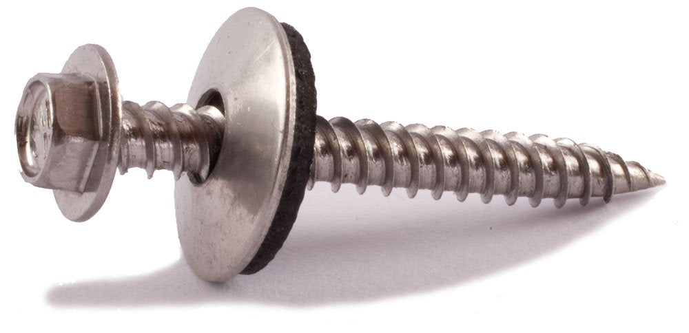 Simpson Strong-Tie T09200HWAM Metal-Panel Screw with EPDM Washer — #9 x 2 in. Hex Head, Type 316 (1000-Qty)