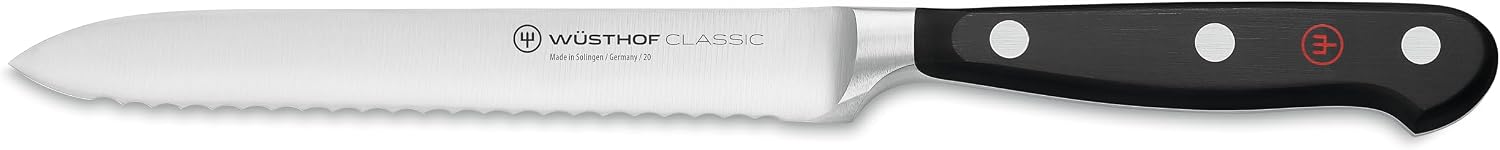 WÜSTHOF Classic 5' Serrated Utility Knife, Black