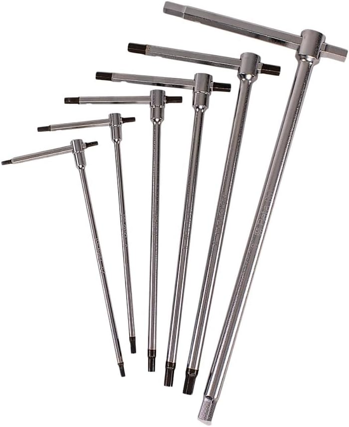 Beta 951/S6 Set of 6 2.5mm-8mm Metric Sliding T-Handle Hex Keys | High Torque & Fast Spinning T-Handle Design | Calibrated Hex Ends | Made in Italy