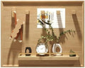 Wooden Electric Meter Box Cover with Sliding Door, Indoor Electrical Box Cover, Decorative Fuse Box Covers, Wall Electrical Panel Cover with Hooks for Home(Natural,L21.7 x H17.7in)