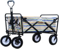 Folding Wagon Cart Beach Wagon Grocery Wagon Folding Utility Wagon Cart Outdoor Camping Trolley with Wide All Terrain Wheels for Sports Shopping Garden Wagon Utility Wago