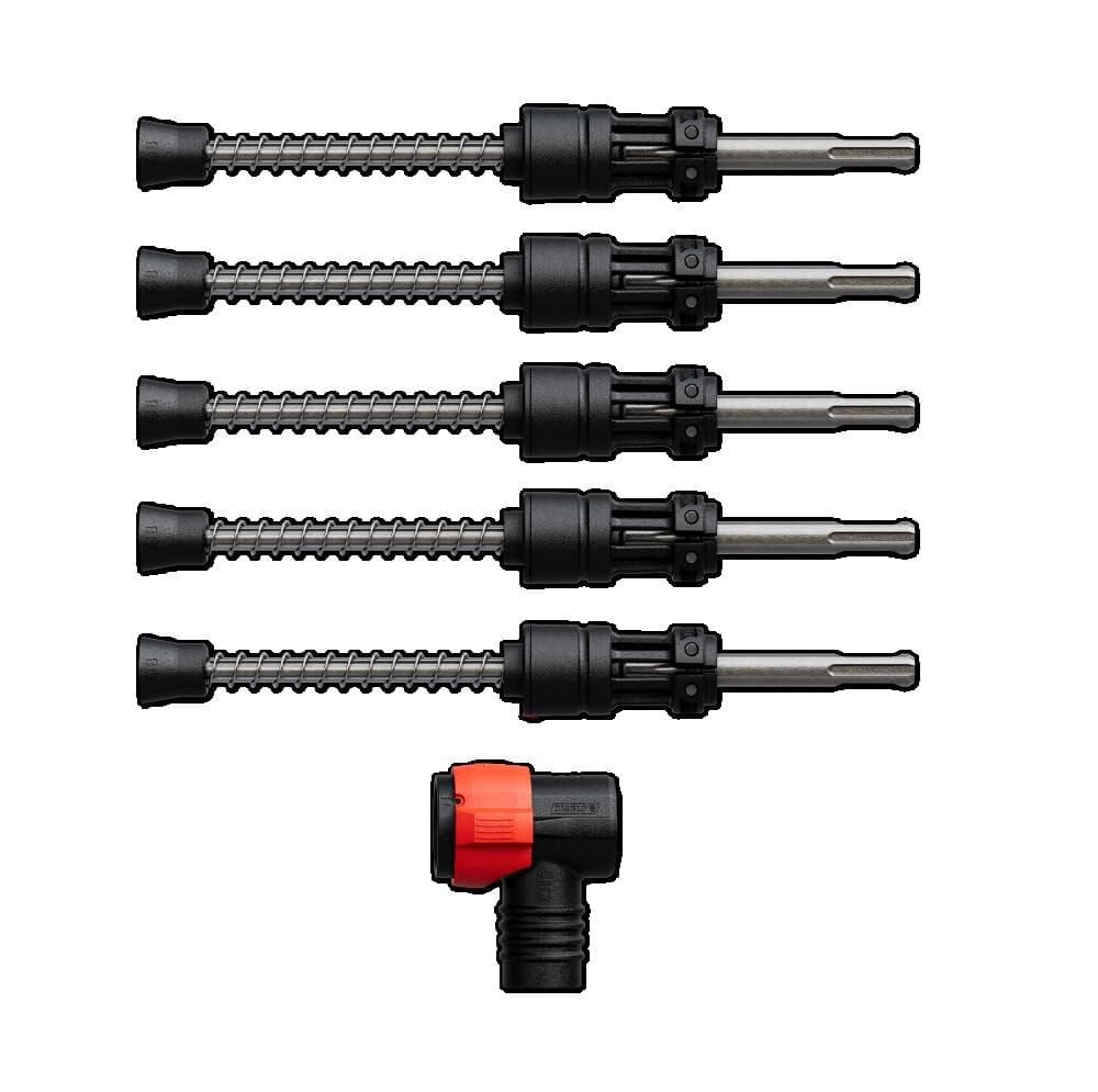 Diablo Amped Rebar Demon SDS-Plus 4-Cutter Full Carbide Head Dust Extraction Hammer Drill Bit - 5/16' Diameter, 9' Length, 4' Working Length, 5-Pack - DMAPLA4410-S6