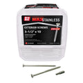 Grip-Rite PrimeGuard Max Deck Screws for Outdoor Projects - Bugle Head - Coarse Thread Wood Screws - T25 Star Drive - 305 Stainless Steel - #10 x 3-1/2' - 5 Lb Box - MAXS31210DS3055