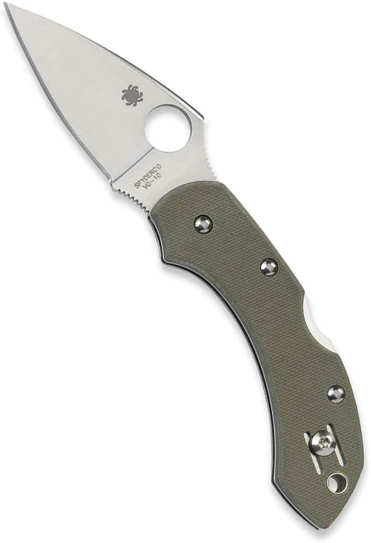 Spyderco Dragonfly Folding Pocket Knife with 2.2' VG-10 Steel Blade and G-10 Handle - EDC Knife for Men and Women, Perfect for Hunting, Tactical, Camping, Survival, Hiking - PlainEdge - C28GPFG