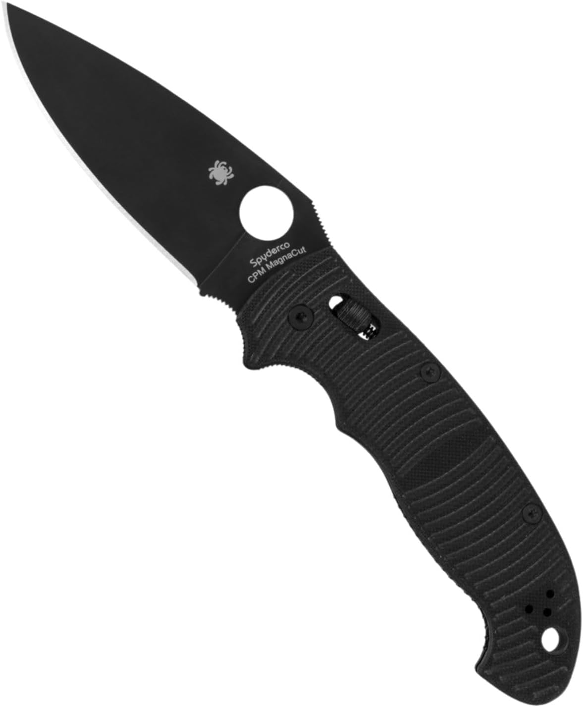Spyderco Manix 2 XL Salt Folding Knife with 3' Black CPM MagnaCut Steel Blade and G-10 Handle - EDC Knife for Men and Women, Perfect for Hunting, Tactical, Camping, Survival - PlainEdge - C95GMCBKP2
