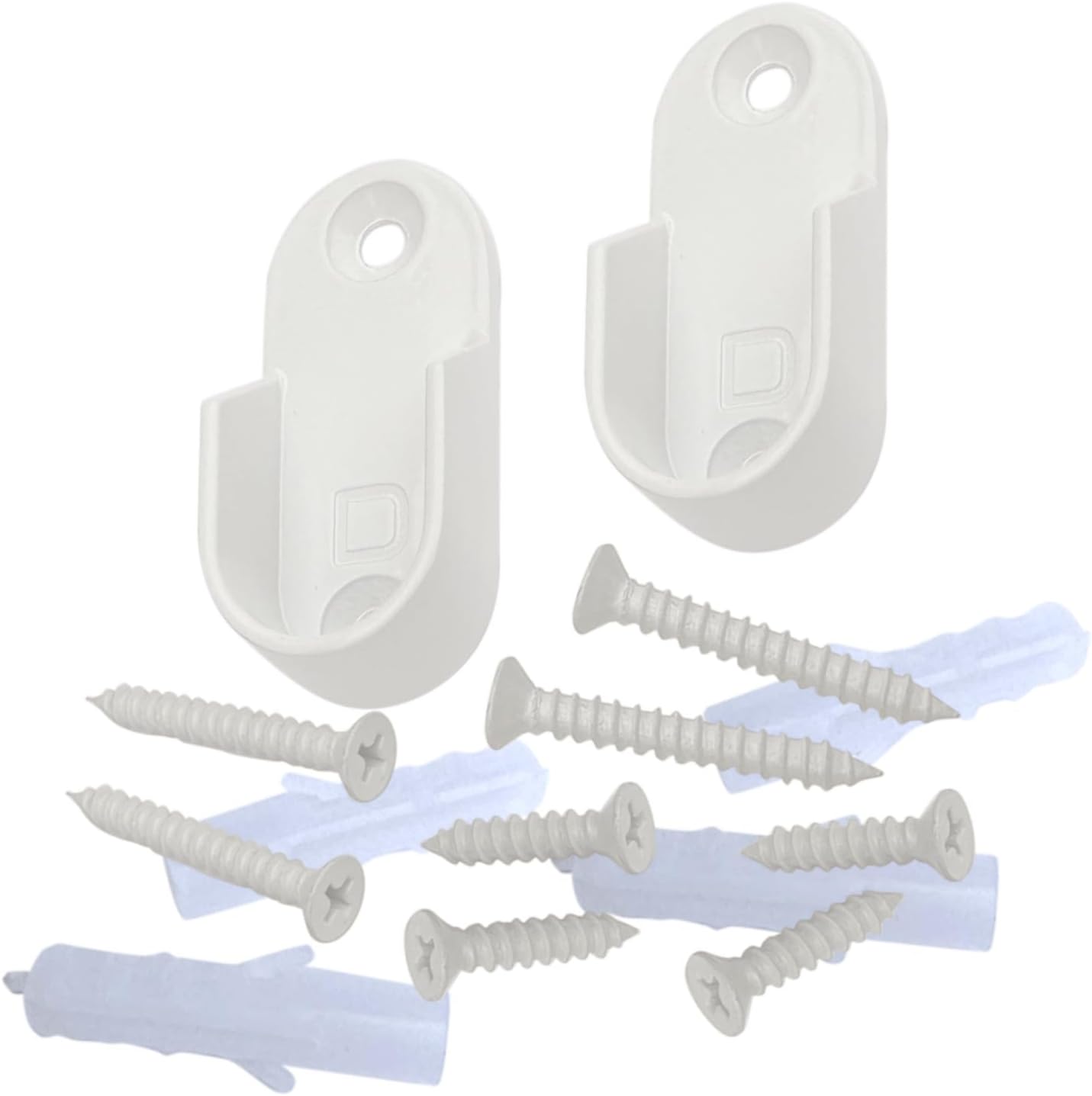 36' Oval Closet Rod Kit | White | Screw-On End Brackets & Hardware | Heavy-Gauge Steel | 10 Kits | Desunia