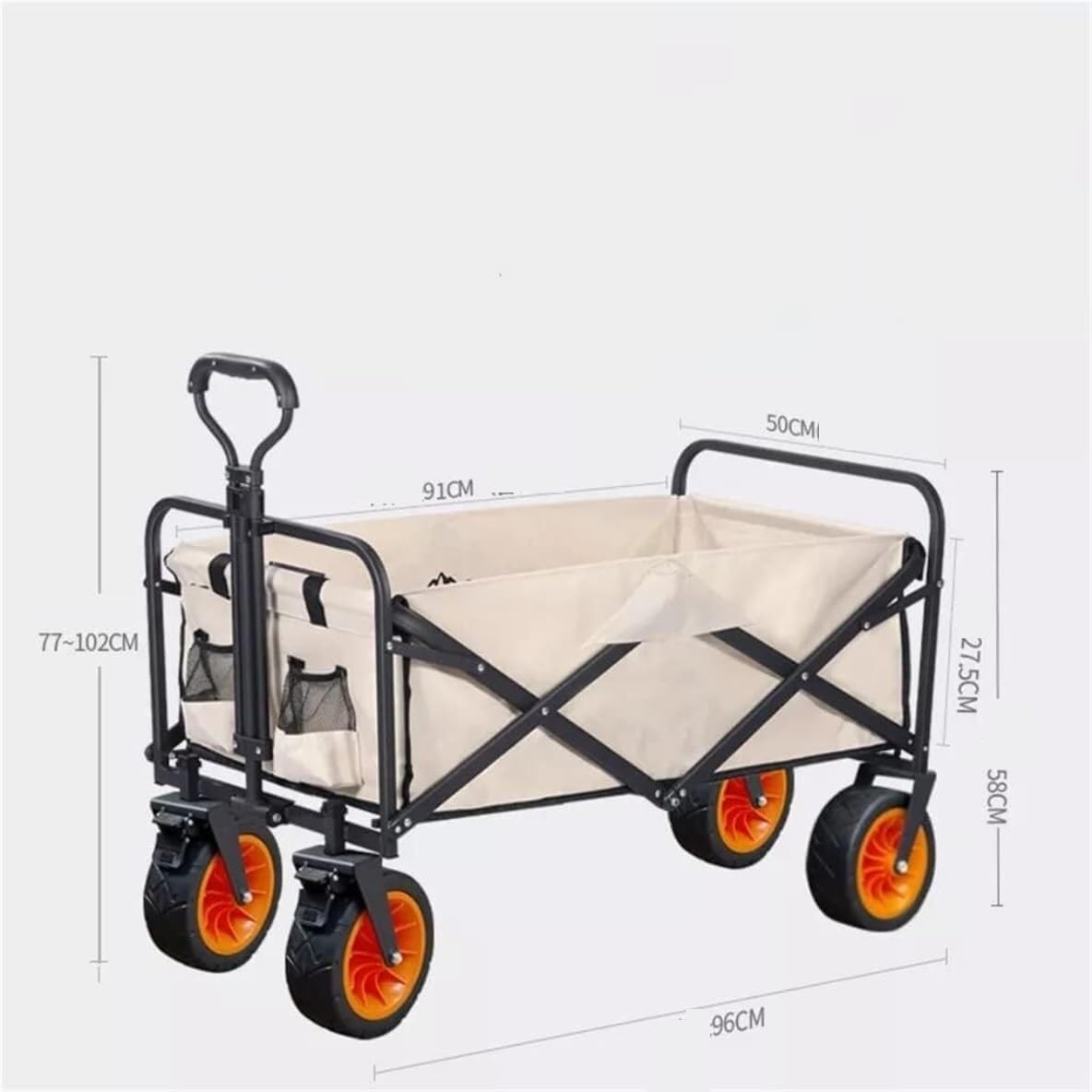 Folding Wagon Cart Beach Wagon Grocery Wagon Outdoor Utility Wagon 8' Wheel Portable Collapsible Camping Cart Garden Shop Sport Beach Hand Trolley Bearing 150 Kg Garden Wagon Utility Wagon Grocery Car