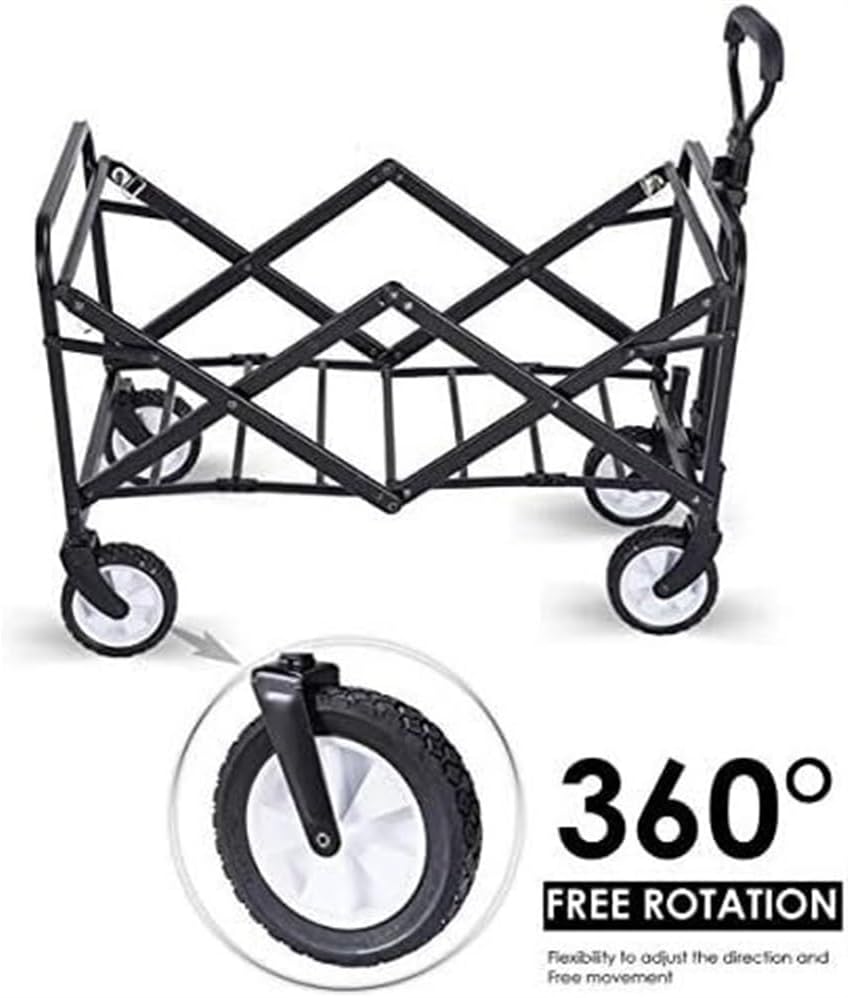 Folding Wagon Cart Beach Wagon Grocery Wagon Collapsible Folding Wagon Utility Wagon Cart Outdoor Garden Camping Wagon Sports Wagon Heavy Duty Waterproof Garden Wagon Utility Wagon Grocery Cart ( Colo