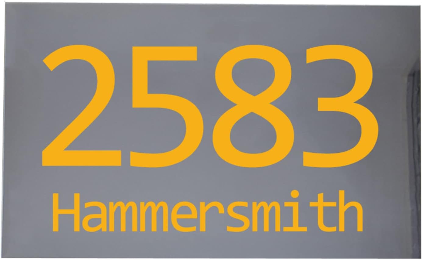 House Numbers, Steel LED House Signs, Rectangle Grey With White Acrylic, Lighted Up Home Address Sign Plaque,30*20cm.
