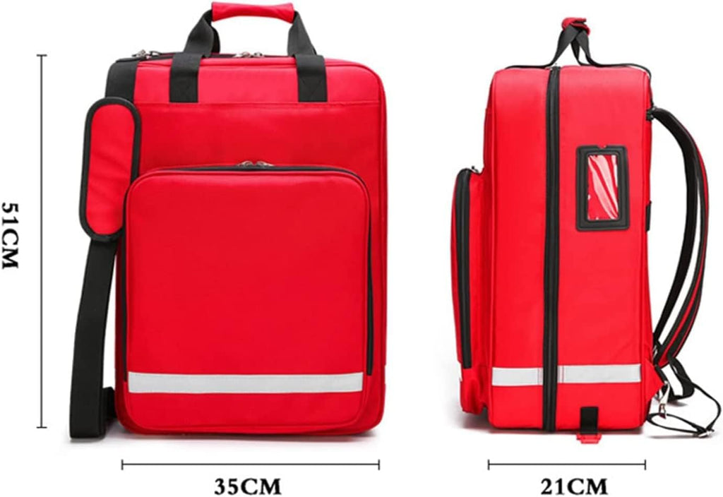 First Aid Kit Bag Rolling Medical Supplies Bag with Detachable Trolley, Nurse Rolling Bag Emergency Rescue Kit for Outdoor Hiking, Backpacking, Camping, Traveling