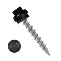 #12 Long Life Metal Roofing Screws (1000 Count) -1.5' Long Shaft-Metal to Wood- OSB Replacement Screws -Domed Cap Screw Head EPDM Washer- Free 5/16' Hex Bit Driver! (1000, Black)