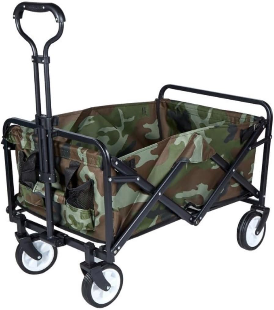 Folding Wagon Cart Beach Wagon Grocery Wagon Folding Carry Cart Folding Wagon Trolley Camping Cart Collapsible Outdoor Garden Sport Carry Wagon Garden Garden Wagon Utility Wagon Grocery Cart ( Color :