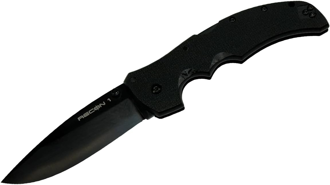 COLD STEEL Recon 1 4' S35VN Razor-Sharp Blade 5.375' G-10 Handle Tactical Folding Knife w/Tri-Ad Lock, Ambidextrous Pocket/Belt Clip