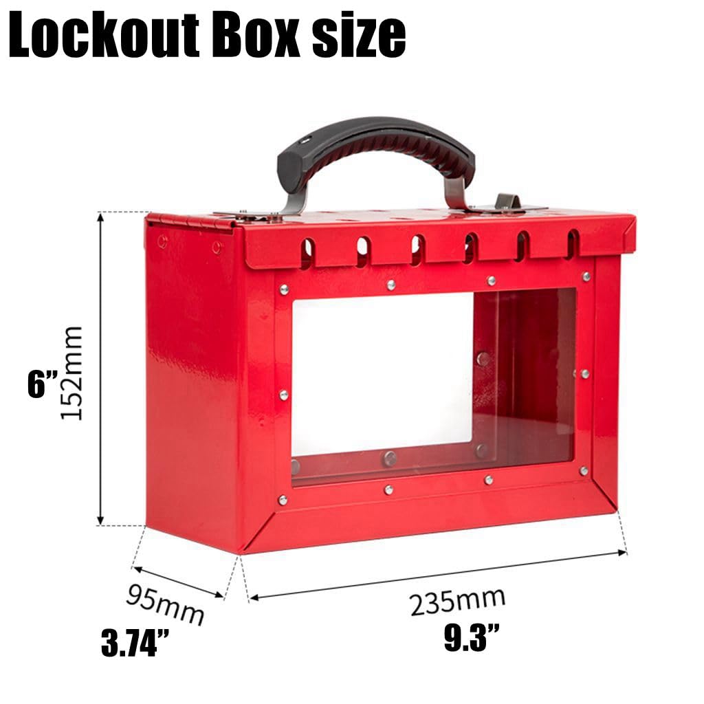 Lockout Tagout Lock Box Loto Box Kit Portable Visual Safety Lock Case Safety Padlock Box with 10 Padlock and 10 Lockout Tags,2PCS Loto Hasps Lock for Lock Out Tag Out Station