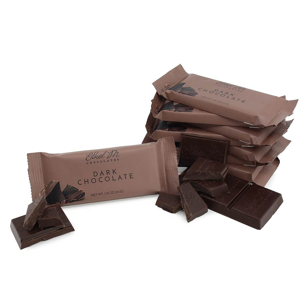 Ethel M Chocolates Premium Dark Chocolate Bars Box of 24 - Individually Wrapped Chocolate Candy Bars