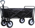 Outdoor Folding Utility Wagon Cart with Wide All Terrain Wheels for Camping Beach Sports and Shopping Portable and Convenient Foldable Trolley Cart