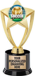 Crown Awards Soccer Trophy, 8' Gold Star Soccer Trophies with Deluxe Round Base