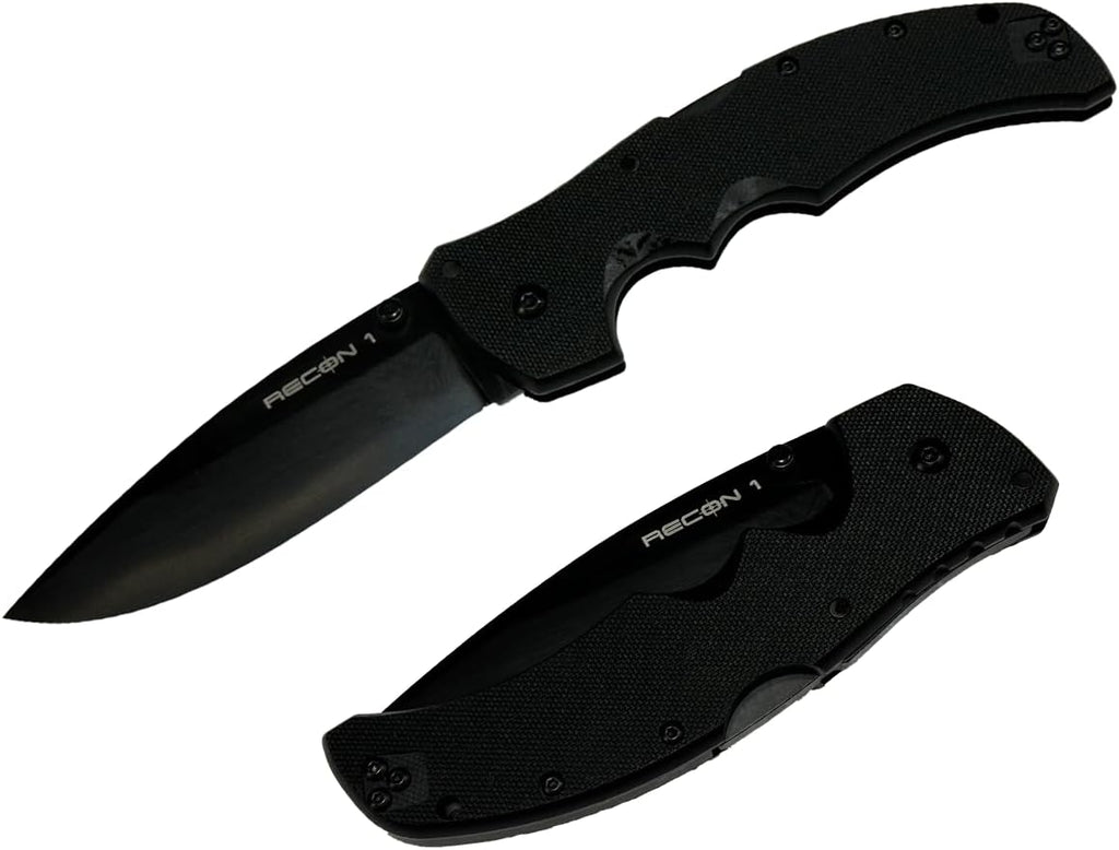 COLD STEEL Recon 1 4' S35VN Razor-Sharp Blade 5.375' G-10 Handle Tactical Folding Knife w/Tri-Ad Lock, Ambidextrous Pocket/Belt Clip