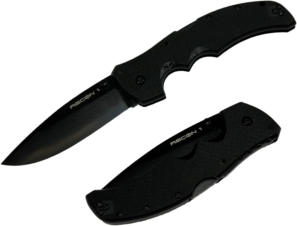 COLD STEEL Recon 1 4' S35VN Razor-Sharp Blade 5.375' G-10 Handle Tactical Folding Knife w/Tri-Ad Lock, Ambidextrous Pocket/Belt Clip