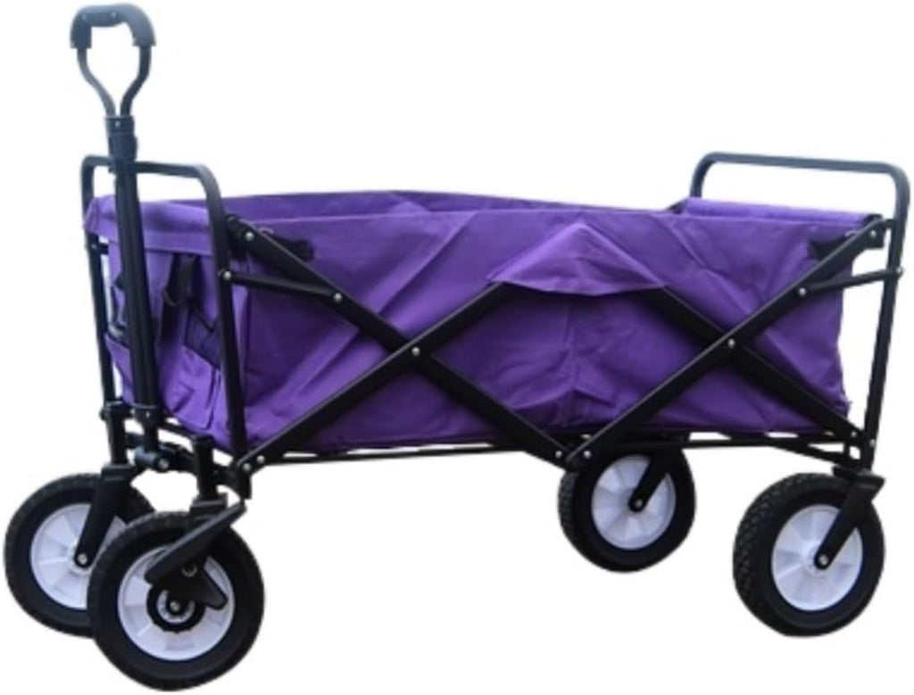 Folding Wagon Cart Beach Wagon Grocery Wagon Folding Utility Wagon Cart Outdoor Camping Trolley with Wide All Terrain Wheels for Sports Shopping Garden Wagon Utility Wago