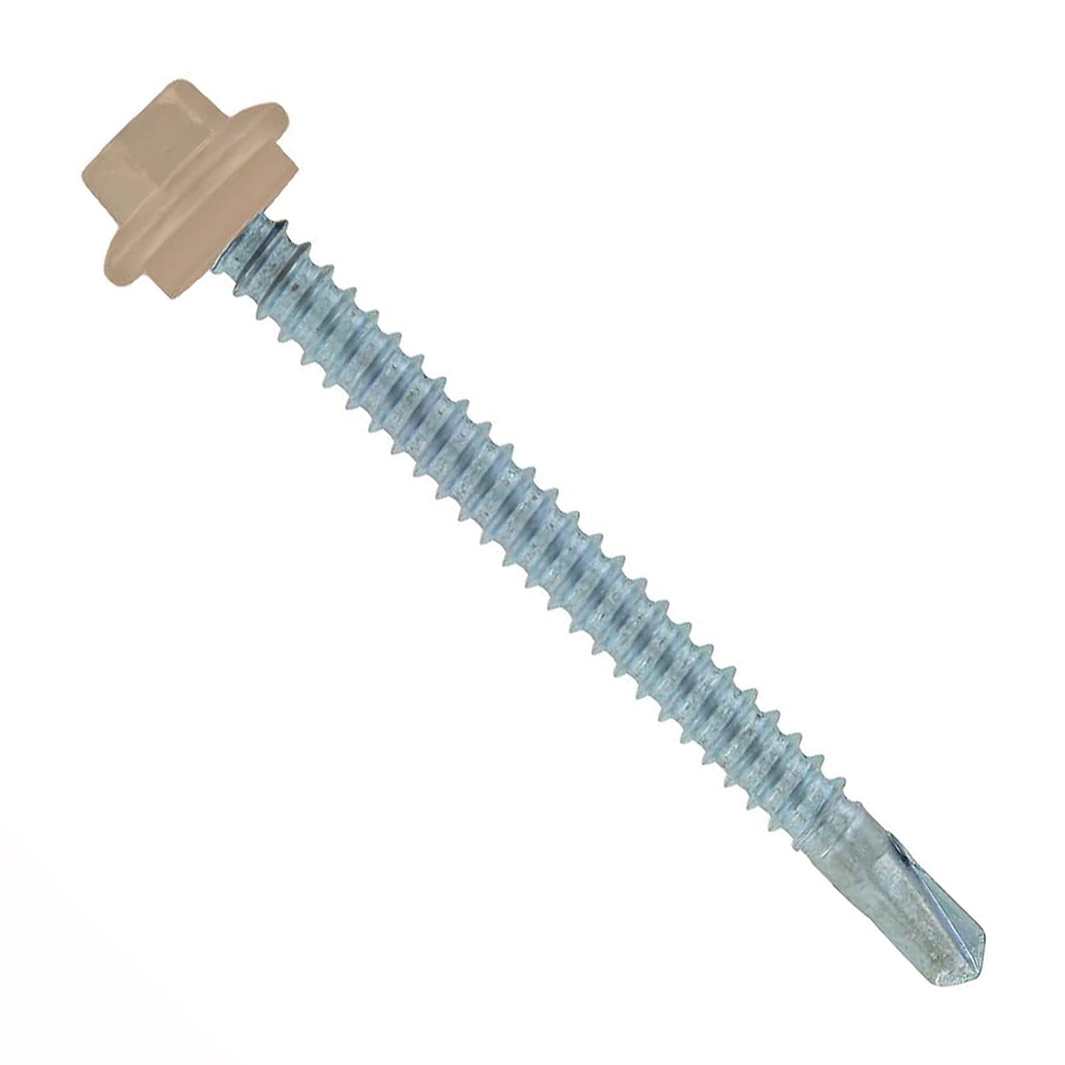 Fasteners Plus ST Fastening #12 x 2-1/2' Maxx Steelbinder Metal Roofing Screws Metal-to-Metal Tan (Pack of 250)