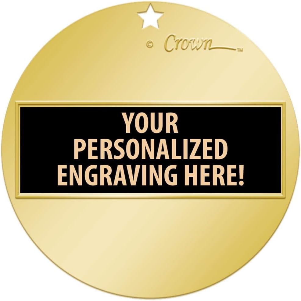 Crown Awards Gymnastics Medal, 2' Shiny Gold Girls Gymnastics Medals for Kids with Free Custom Engraving