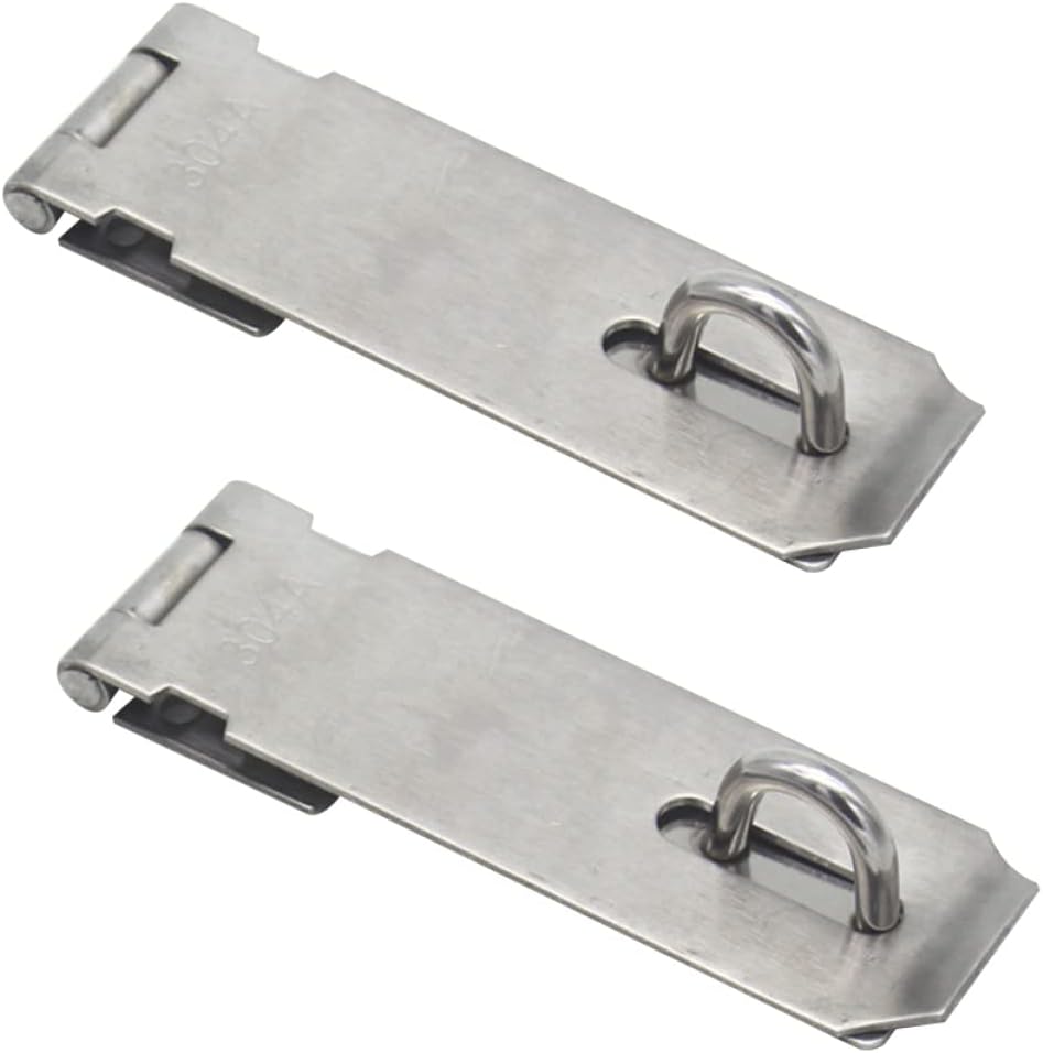 2pcs 5 Lock Hasp Lock for Door Cabinet Locks Accordion Doors Interior Door Locks for Bedrooms Gate Lock Pad Lock Shed Door Heavy Duty Padlock Hasp and Staple with Lock Garage Door