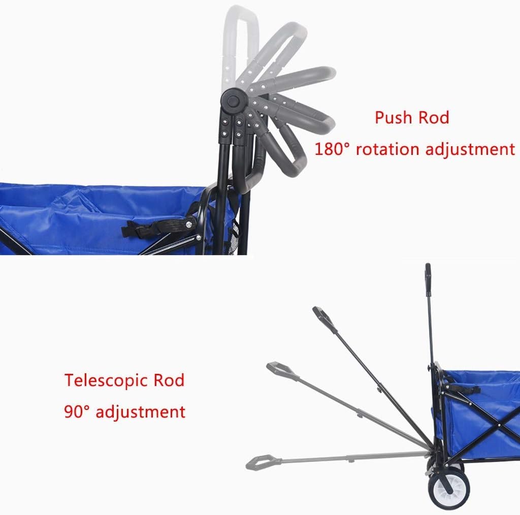 Folding Cart Wagon,Outdoor Fishing Car,Portable Camping Wagon,Garden Trolley,Shopping Handcart Buggy,Suitable for Outdoor Sports Events,Load 80KG