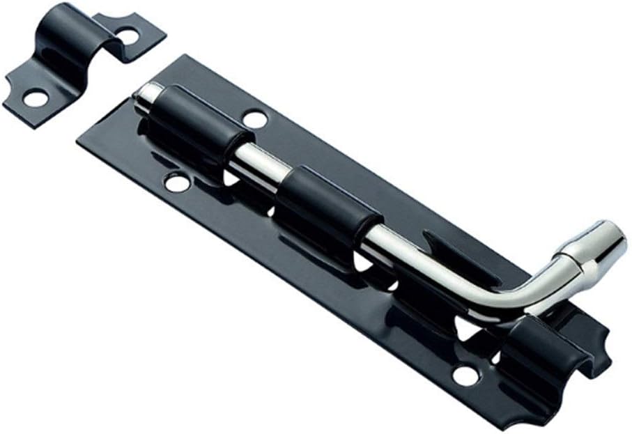 Door Lock 12 Pc 3/4/5 Inch Long Lacquered Door Latch Sliding Lock Barrel Bolt Latch Hardware Hasp Staple Gate Safety Lock Black (Color : 5inch) (5inch)