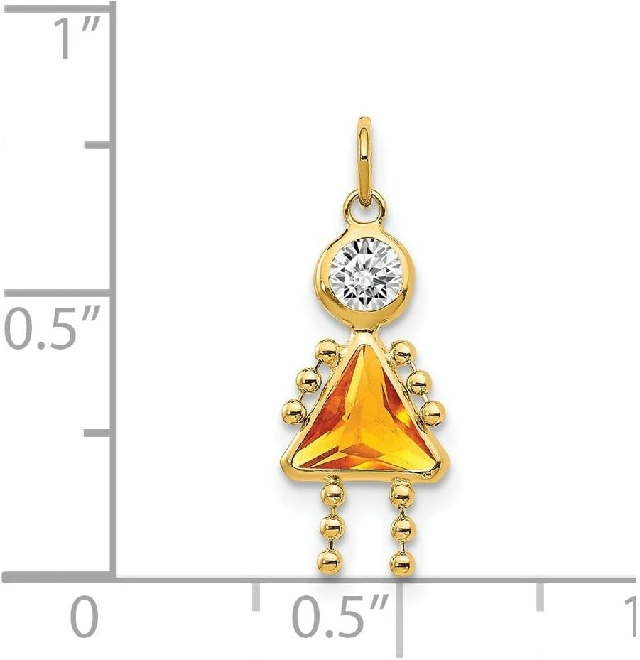 Roy Rose Jewelry 10K or 14K Yellow Gold Birthstone Kids Boy Girl Charm Pendant for Necklace - All Months