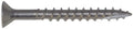 #8 x 1-3/4' Stainless Steel Deck Screw Square Drive, Flat Head with 4 Nibs Underhead (Quantity: 3000) Type 17 Wood Cutting Point, 1-3/16' of Thread Length, 8 Diameter, 1-3/4' Screw Length