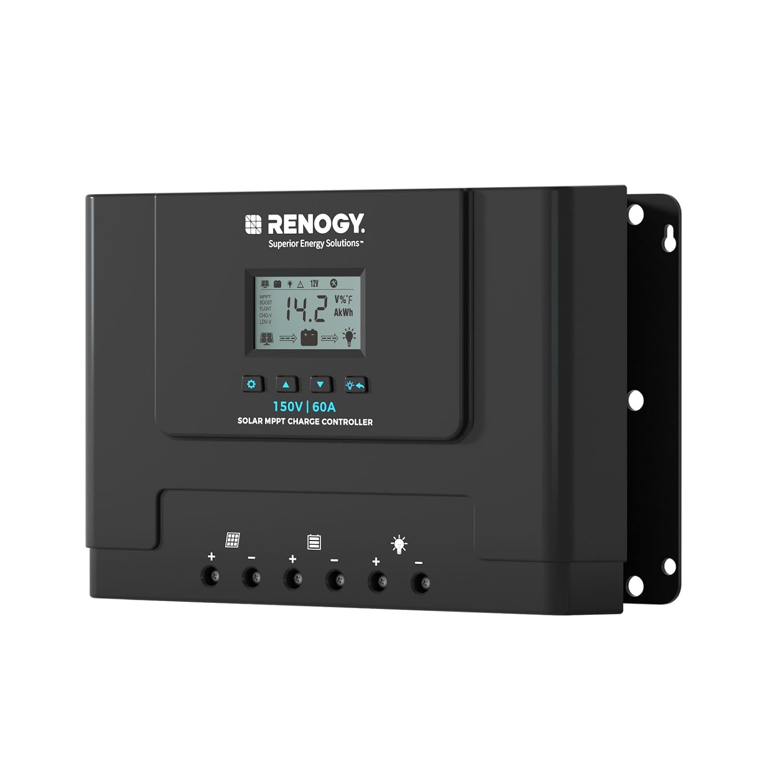 Renogy 60A MPPT Solar Charge Controller 12V/24V/36V/48V Auto, 150V Solar Input Solar Panel Controller for Lithium/AGM/Gel Batteries, Off-Grid Solar Controllers Home RV Marine Workshop