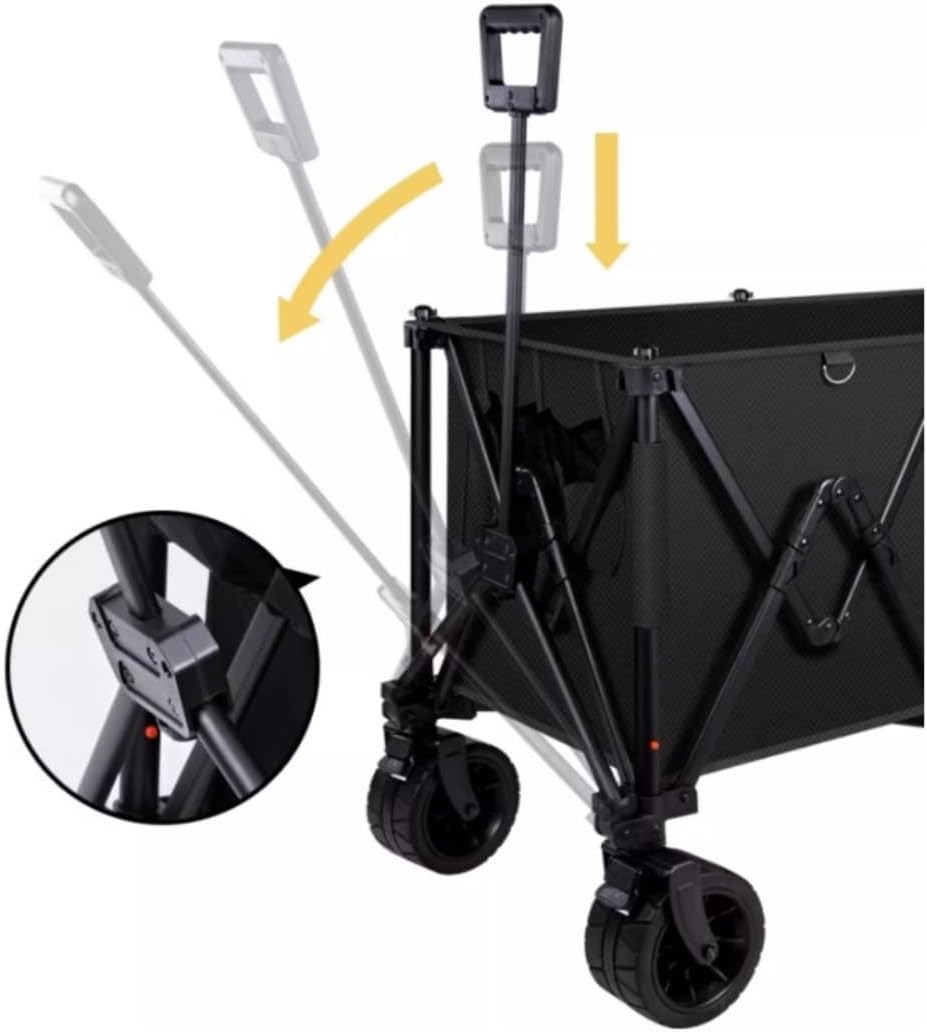 Trolley Cart Folding Utility Wagon Heavy Duty Garden Portable Hand Cart with Universal Wheel Adjustable Handles Picnic Camping Sports Camping Cart Garden Wagon