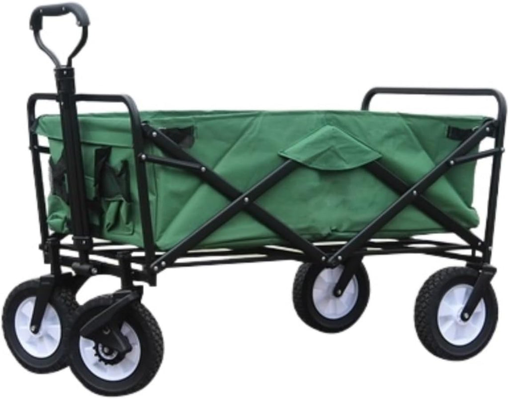 Trolley Cart Folding Utility Wagon Cart Outdoor Camping Trolley with Wide All Terrain Wheels for Sports Shopping Camping Cart Garden Wagon