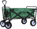 Outdoor Folding Utility Wagon Cart with Wide All Terrain Wheels for Camping Beach Sports Shopping Portable Camping Trolley