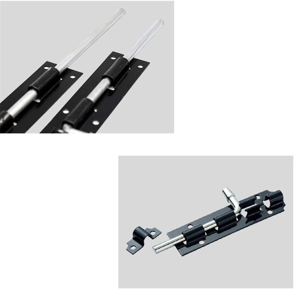Door Lock 12 Pc 3/4/5 Inch Long Lacquered Door Latch Sliding Lock Barrel Bolt Latch Hardware Hasp Staple Gate Safety Lock Black (Color : 5inch) (5inch)