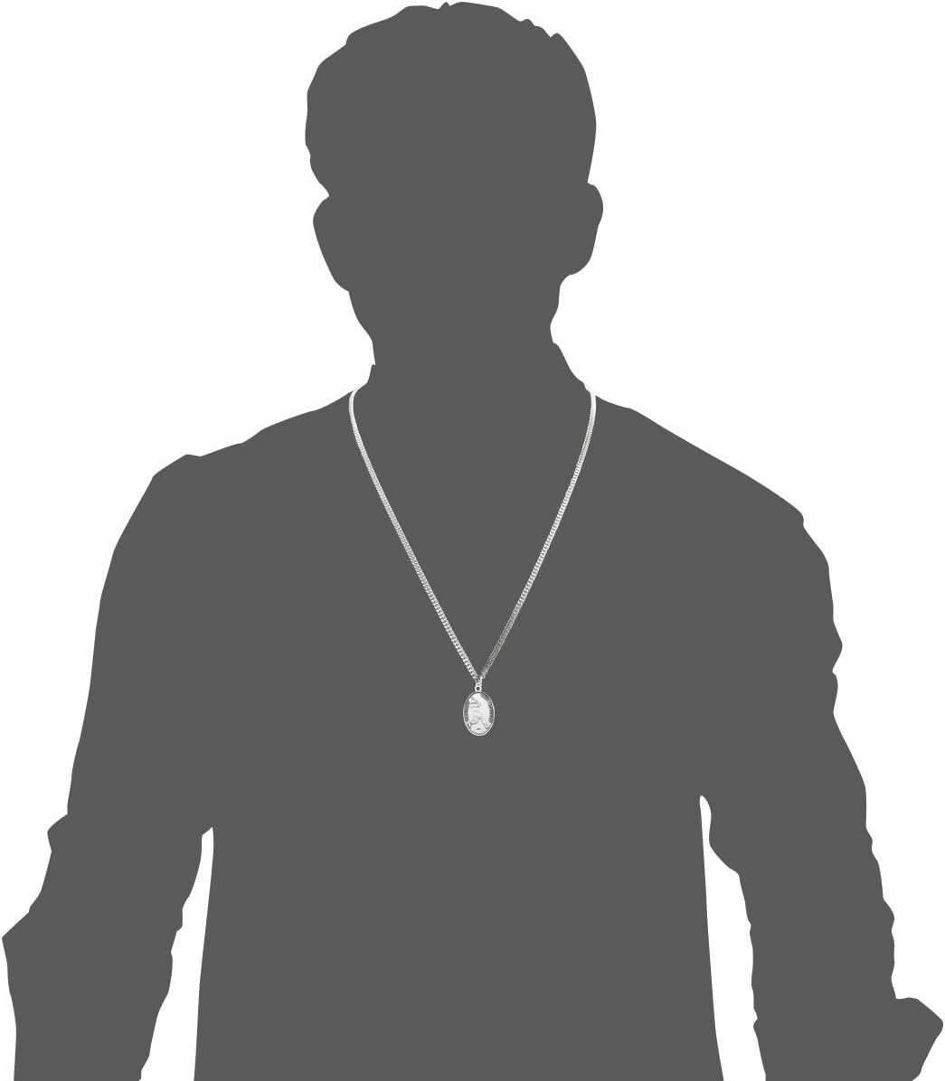 Heartland Men's Sterling Silver Saint Christopher Baseball Medal – Made in USA, Custom Chain Options, Ideal Present for Athletes, Baseball Players, and Sports Enthusiasts