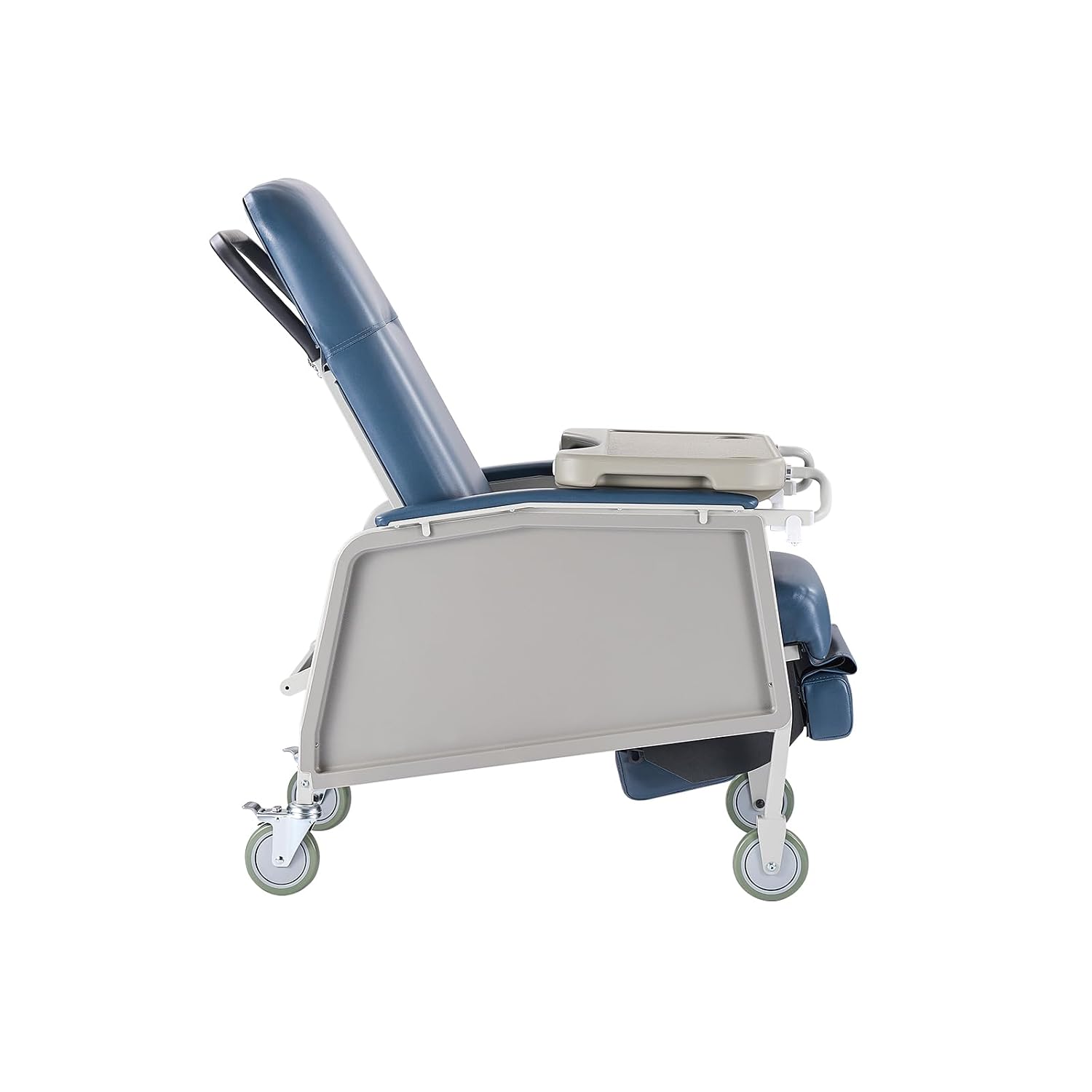 VEVOR Geri Chair Recliner, 3-Position Reclining Geri Chair, Movable Medical Recliner Chairs with 4 Wheels, Soft Padded Seat & Detachable Tray, Ideal for Hospital, Nursing Home, and Geriatric Home Care