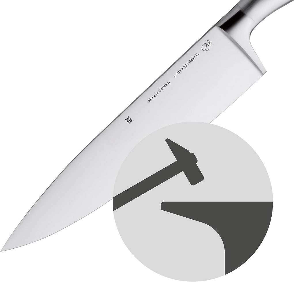 WMF Chinese cutting knife, Grand Gourmet length 28.5cm, blade length 15cm, performance cut, made in Germany, forged special knife, steel stainless steel handle