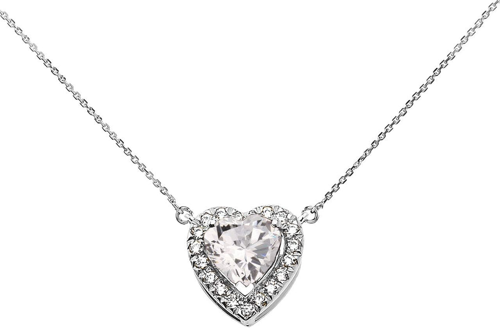 Claddagh Gold Fine Sterling Silver Diamond Personalized Birthstone Cubic Zirconia Heart-Shaped Necklace
