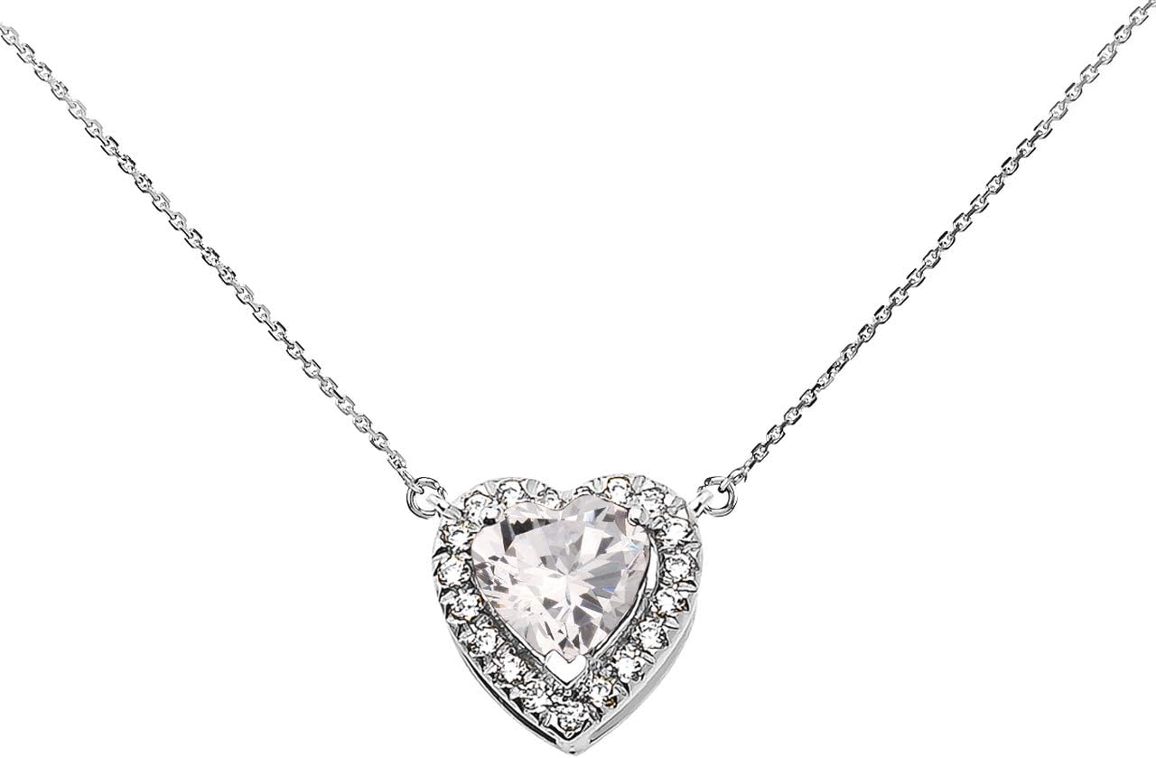 Claddagh Gold Fine Sterling Silver Diamond Personalized Birthstone Cubic Zirconia Heart-Shaped Necklace