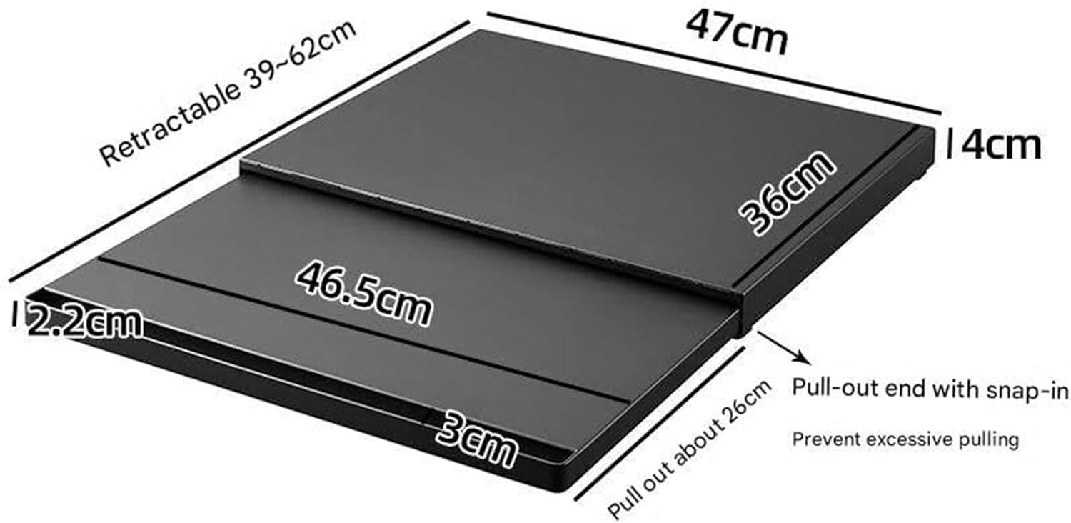 Countertop Pull-Out Bakers Rack Metal Microwave Stand with Pull-Out Drawer Storage Organizer for Kitchen Lightweight(Black)